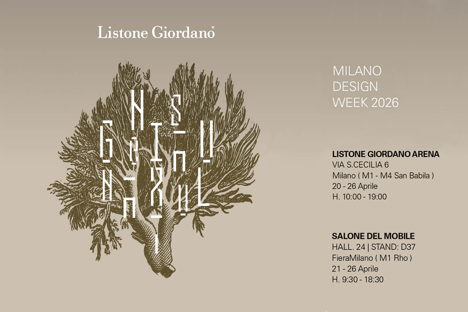 Milano Design Week 2026 z&nbsp;Listone Giordano